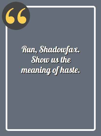 Run, Shadowfax. Show us the meaning of haste, best gandalf quotes,