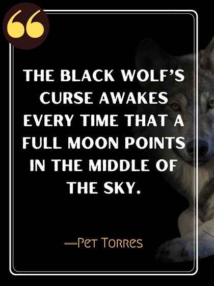 The black wolf’s curse awakes every time that a full moon points in the middle of the sky. ―Pet Torres