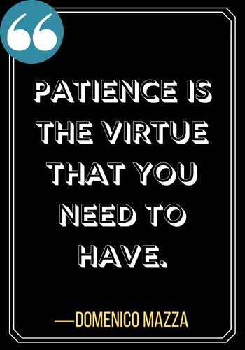 Patience is the virtue that you need to have. ―Domenico Mazza, Best Quotes on Patience,