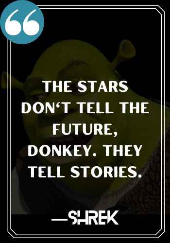The stars don't tell the future, Donkey. They tell stories. ―Shrek, Best Shrek Quotes,