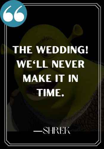 The wedding! We'll never make it in time. ―Shrek, Best Shrek Quotes,