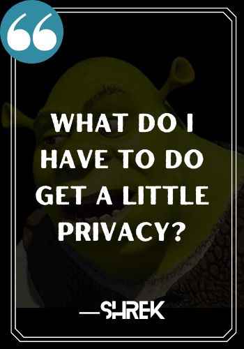 What do I have to do get a little privacy? ―Shrek, Best Shrek Quotes