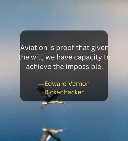 Aviation is proof that given the will, we have capacity to achieve the impossible.