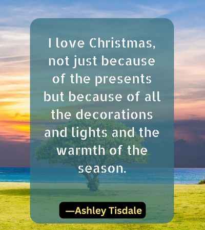 I love Christmas, not just because of the presents but because of all the decorations and lights and the warmth of the season.