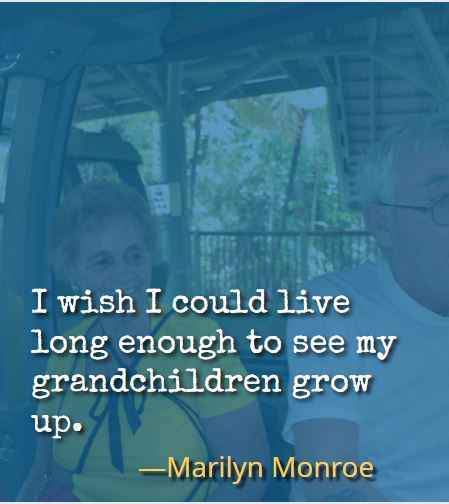 I wish I could live long enough to see my grandchildren grow up. ―Marilyn Monroe
