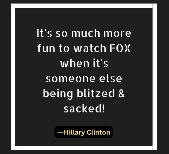 It's so much more fun to watch FOX when it's someone else being blitzed & sacked!