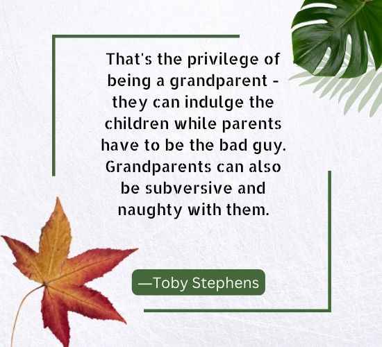 That's the privilege of being a grandparent - they can indulge the children while parents