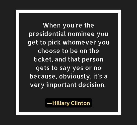 When you're the presidential nominee you get to pick whomever you choose to be on the ticket,