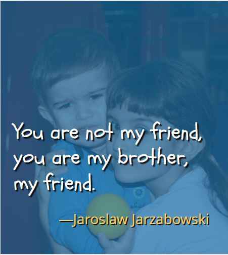 You are not my friend, you are my brother, my friend. ―Jaroslaw Jarzabowski, Best Brother Sister Quotes 