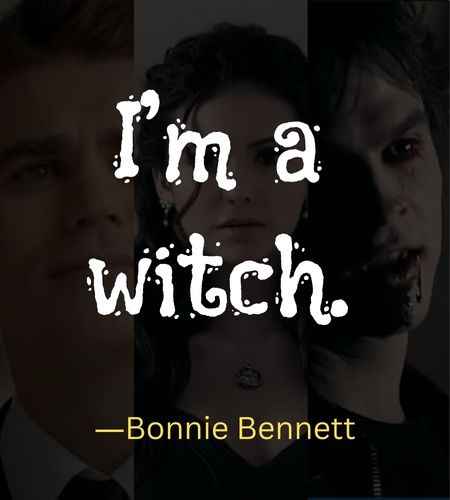 I’m a w*tch. ―Bonnie Bennett, Best The Vampire Diaries Quotes