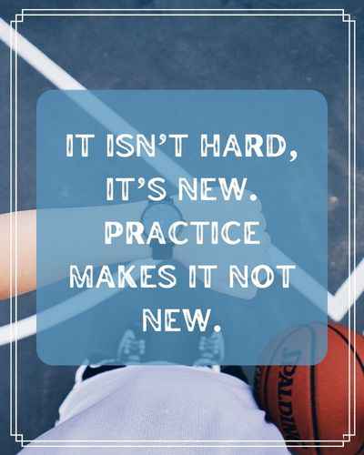 It isn’t hard, it’s new. Practice makes it not new. Best Practice Quotes