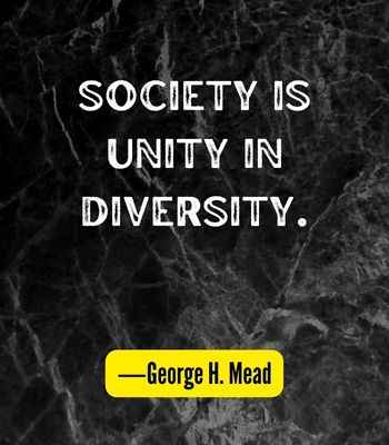 Society is unity in diversity. ―George H. Mead, Best United Quotes That Prove We're Stronger Together
