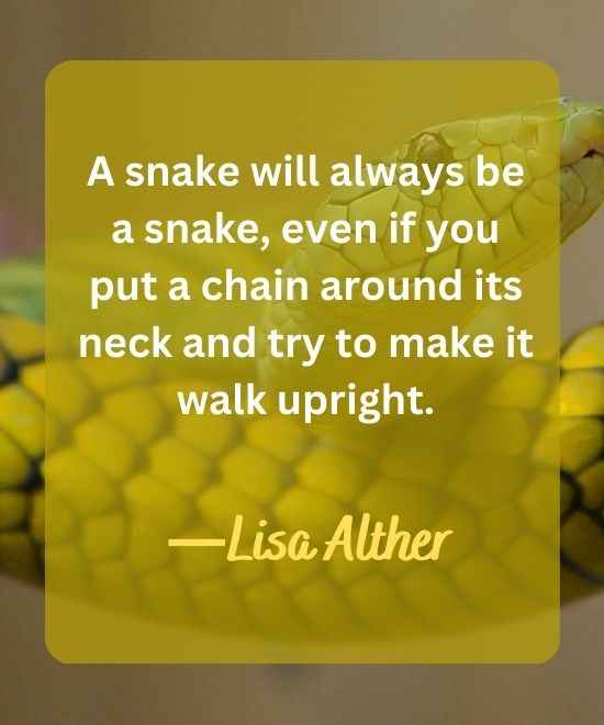 A snake will always be a snake, even if you put a chain around its-snake quotes
