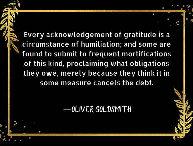 Every acknowledgement of gratitude is a circumstance