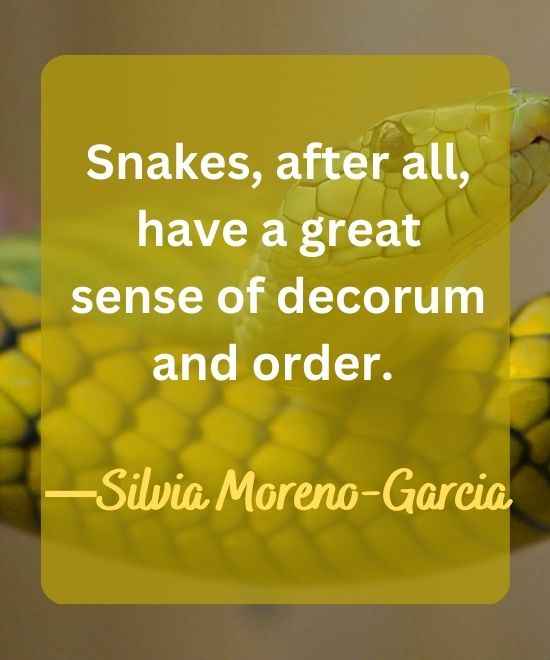 Snakes, after all, have a great sense of decorum and order.-snake quotes