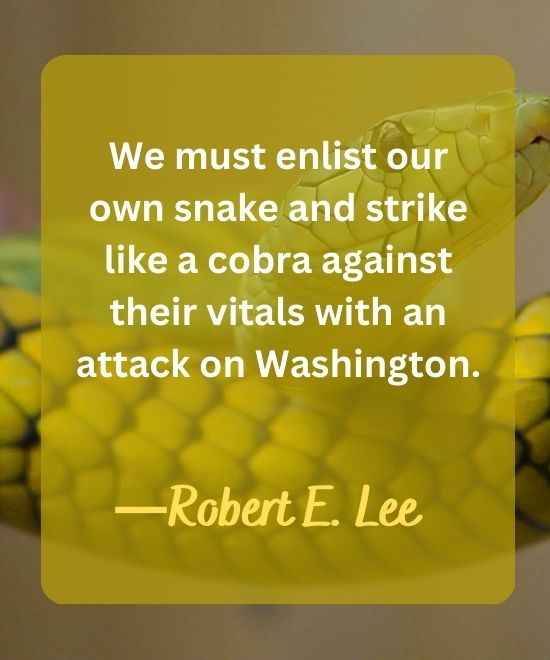 We must enlist our own snake and strike like a cobra against their vitals-snake quotes